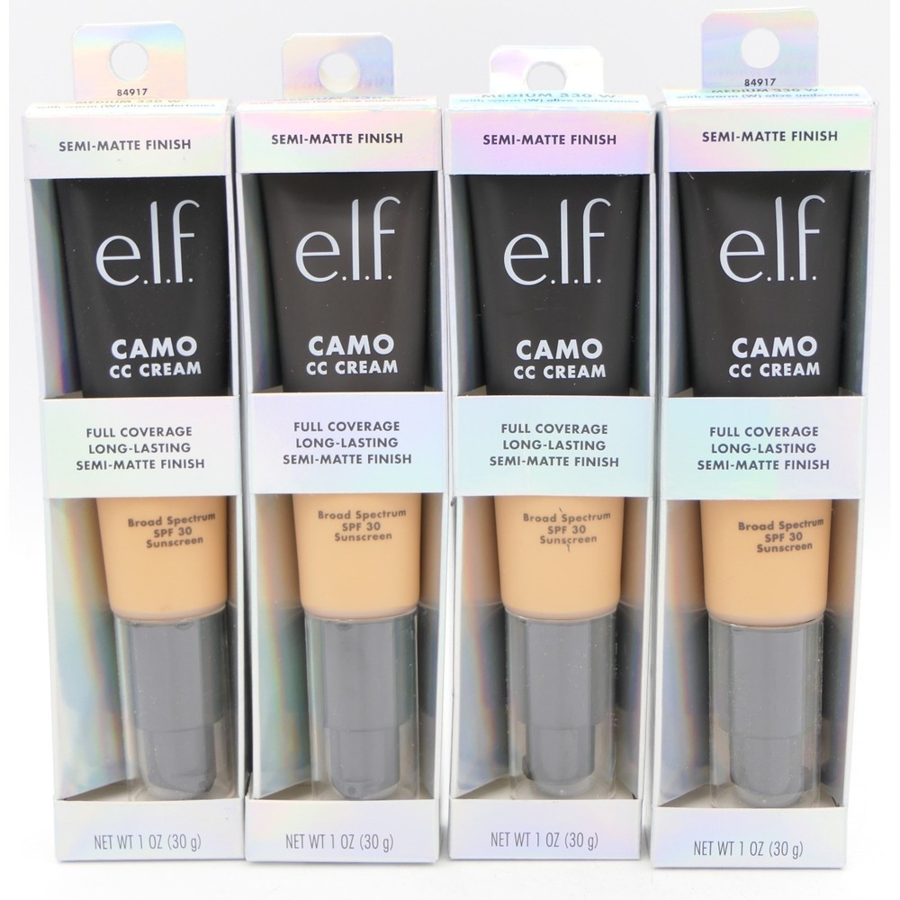 elf Camo‎ CC Cream Medium 330 W Full Coverage Semi-Matte SPF 30 4 Pack 09/26+